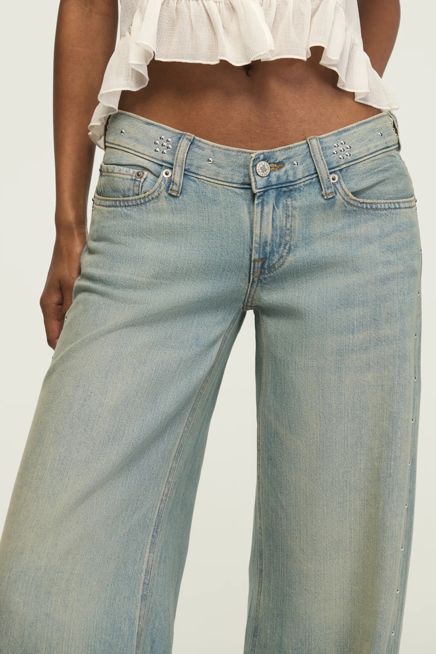 EMBELLISHED SUPER LOW RISE ULTRA WIDE, image 3