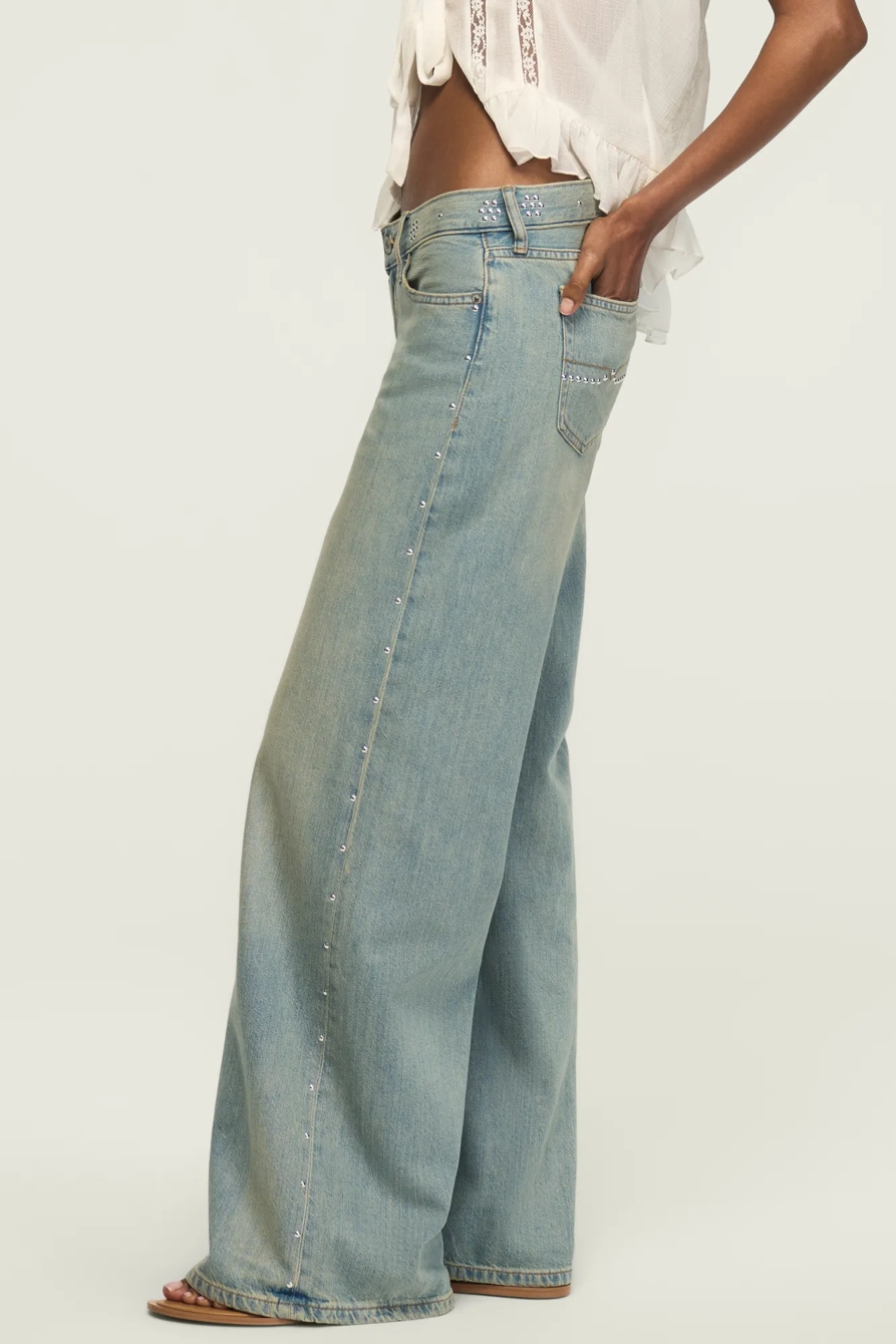 EMBELLISHED SUPER LOW RISE ULTRA WIDE, image 5