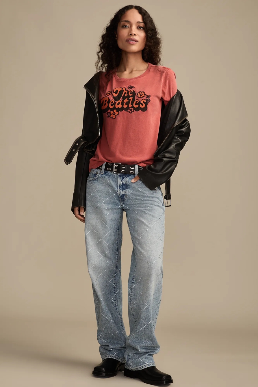 THE BEATLES FLORAL LOGO CLASSIC CREW, image 5