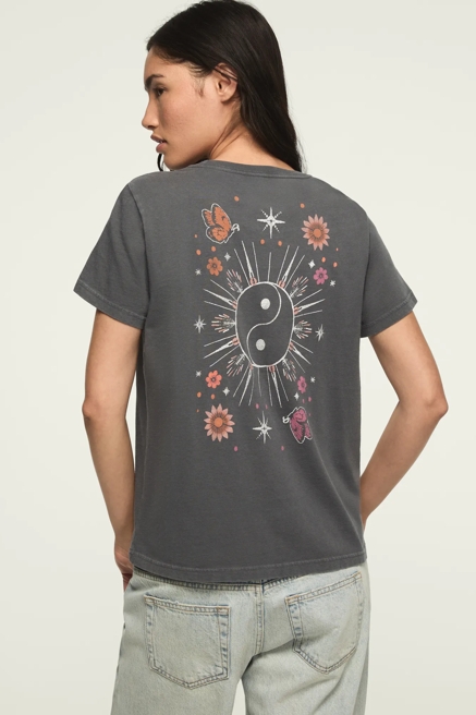 YING YANG BUTTERFLY FLOWERS CLASSIC CREW, image 1