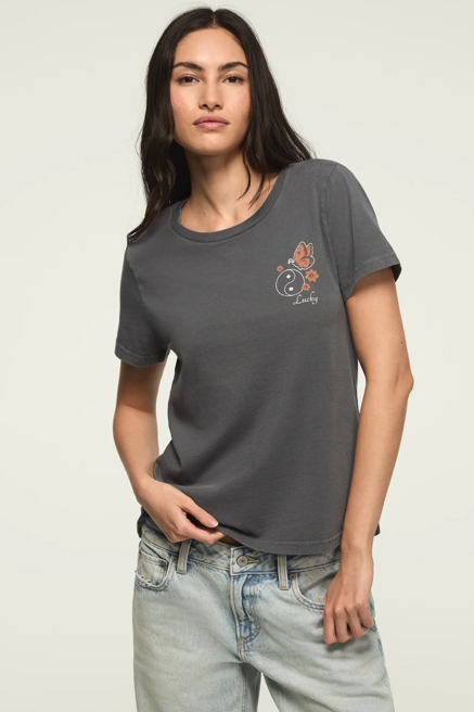 YING YANG BUTTERFLY FLOWERS CLASSIC CREW, image 2