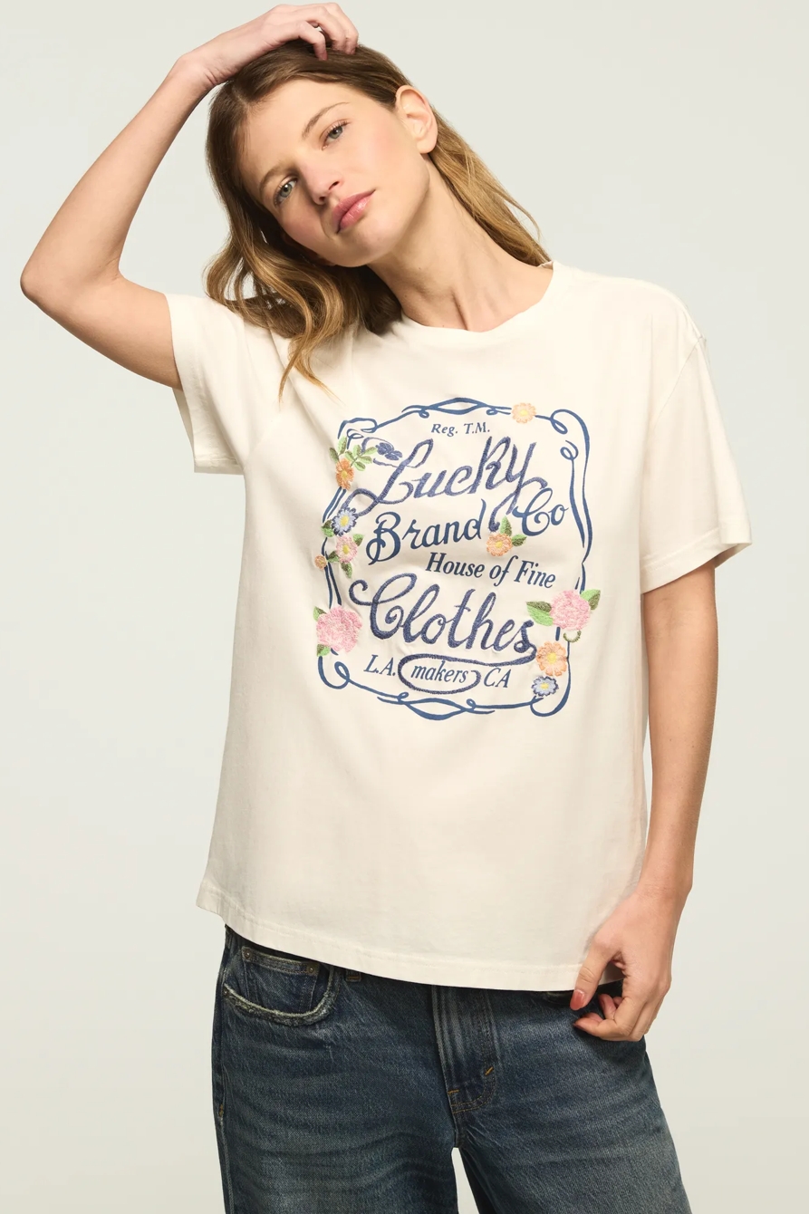 LUCKY BRAND FLORAL FRAME CLASSIC CREW, image 1