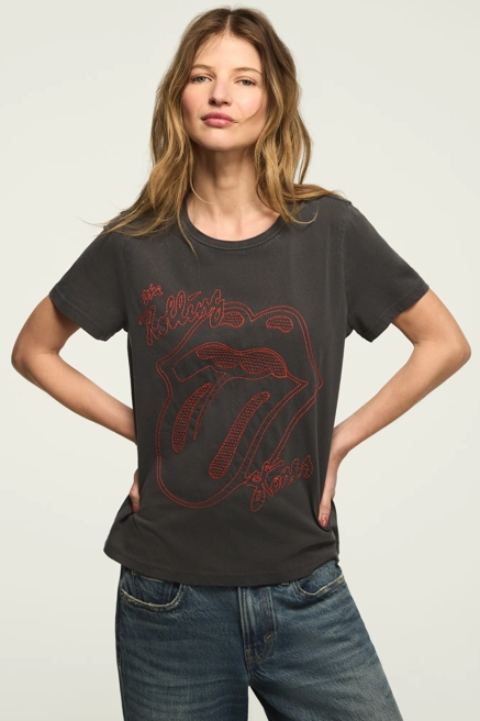 ROLLING STONES OUTLINED HALFTONE BOYFRIEND TEE, image 1