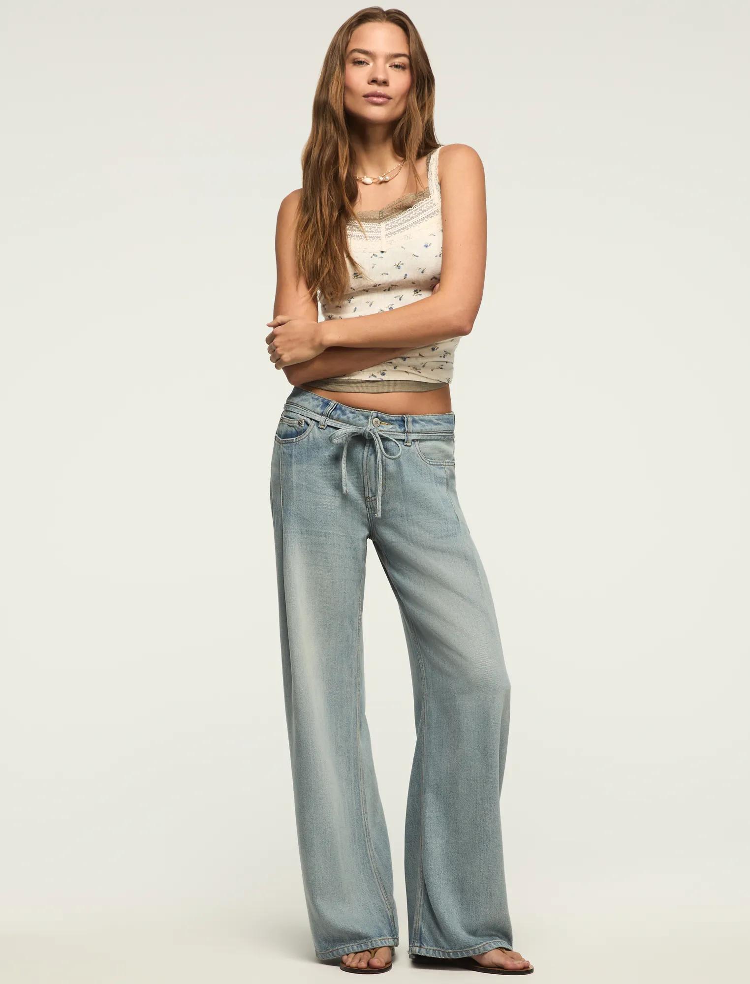 liquid denim luxe palazzo