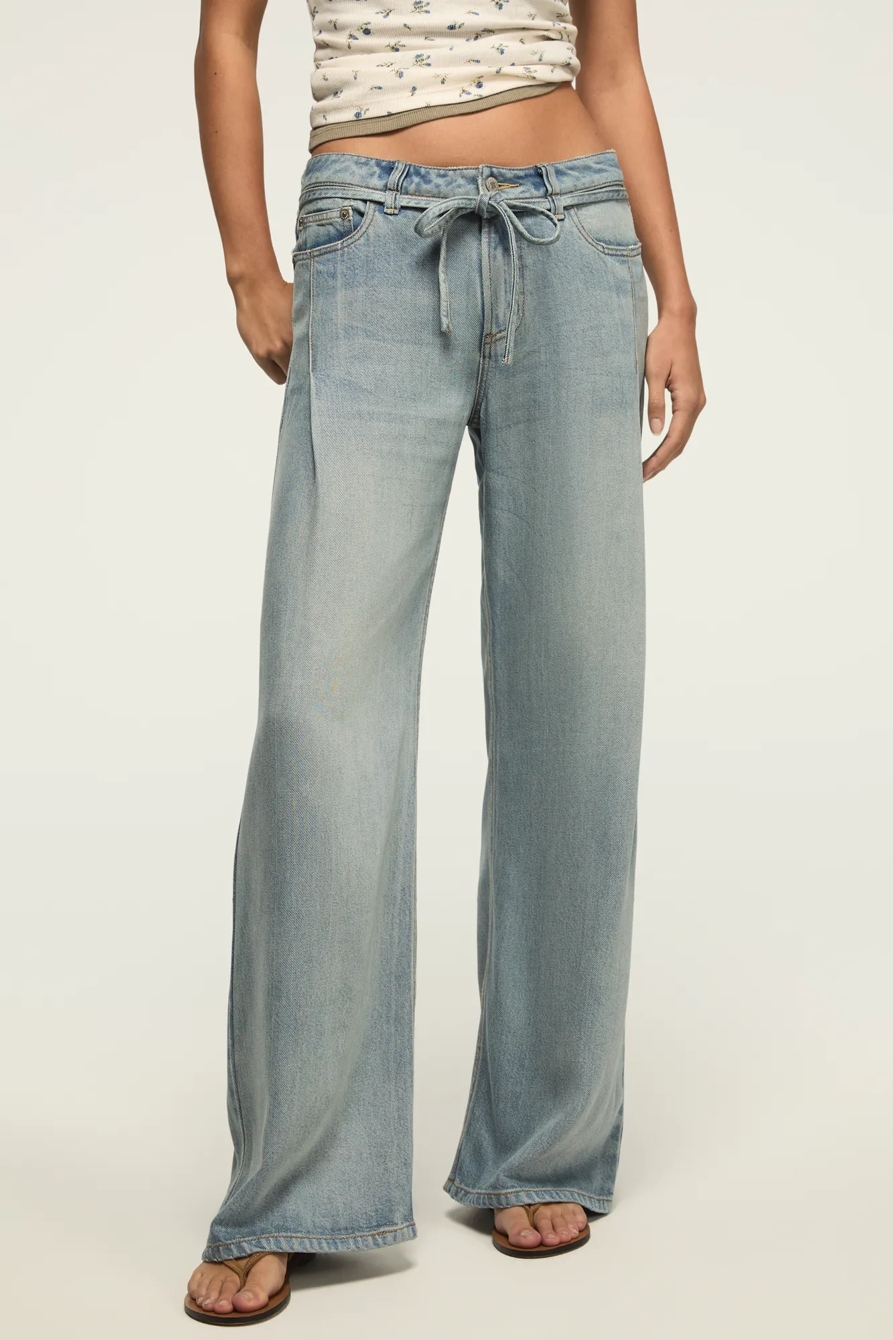 WIDE LEG LIQUID DENIM LUXE PALAZZO, image 2