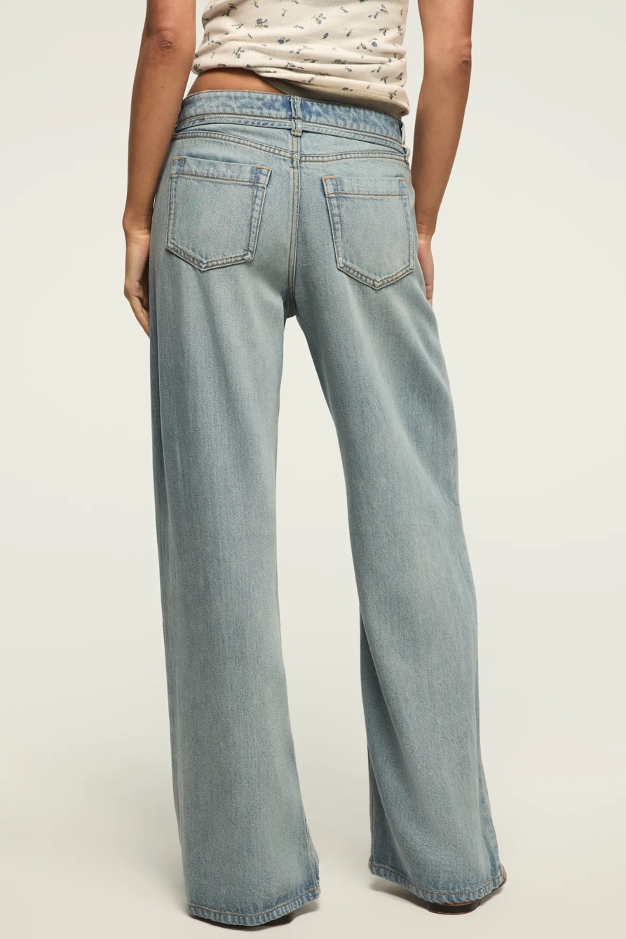 WIDE LEG LIQUID DENIM LUXE PALAZZO, image 3