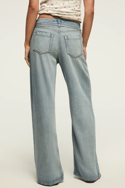 WIDE LEG LIQUID DENIM LUXE PALAZZO, image 3