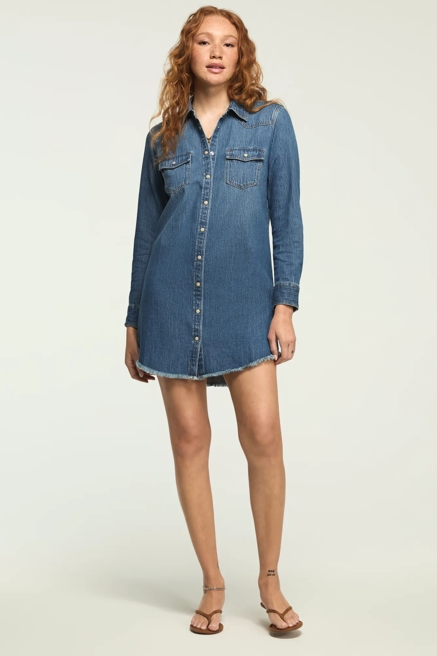 DENIM SHIRT DRESS, image 1