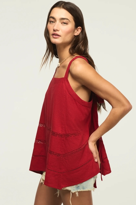 LINEN LACE TRIMMED TANK, image 3