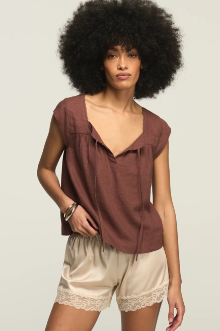 SQUARE NECK NOTCH BLOUSE, image 1