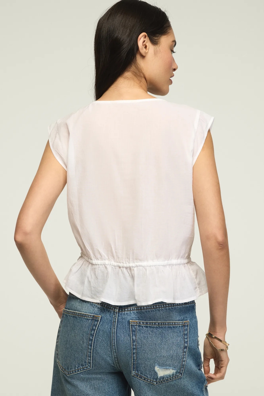 SHORT SLEEVE LACE SQUARE NECK TOP, image 3
