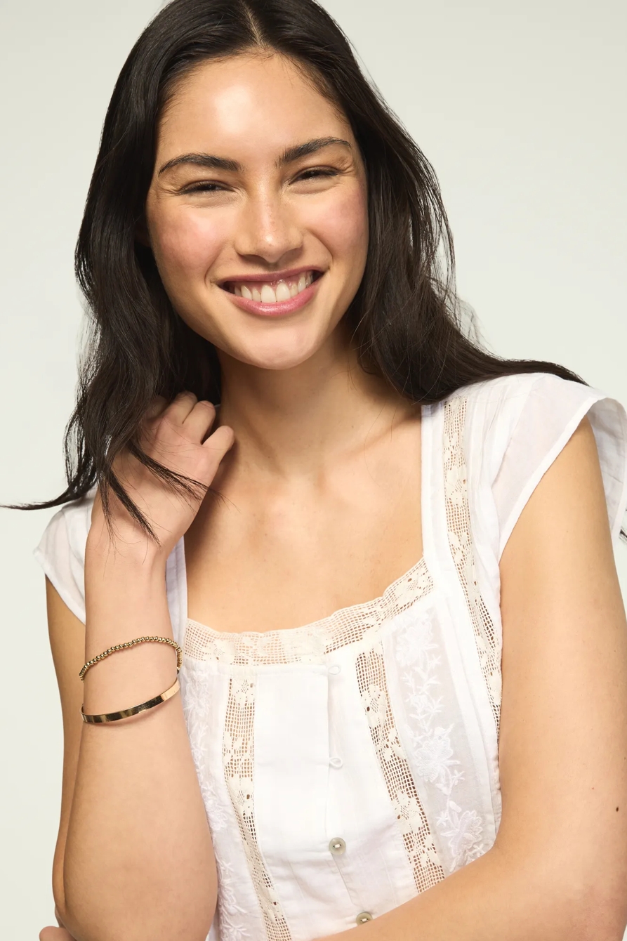 SHORT SLEEVE LACE SQUARE NECK TOP, image 4