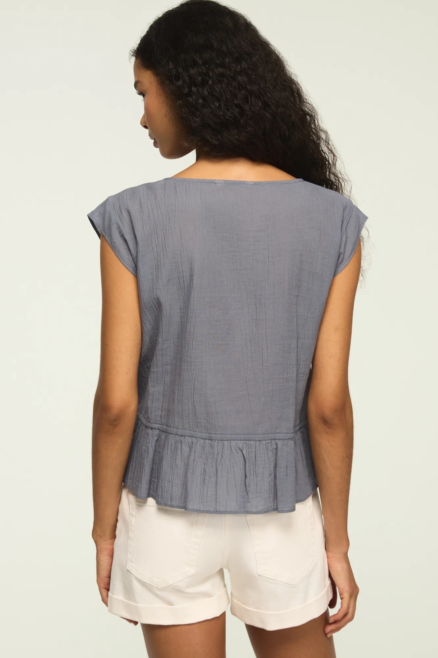 SHORT SLEEVE LACE SQUARE NECK TOP, image 3