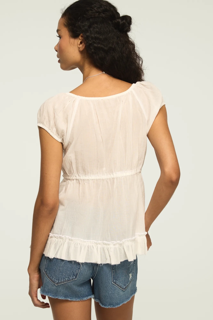 V NECK BABYDOLL TOP, image 3