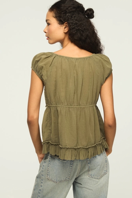 V NECK BABYDOLL TOP, image 3