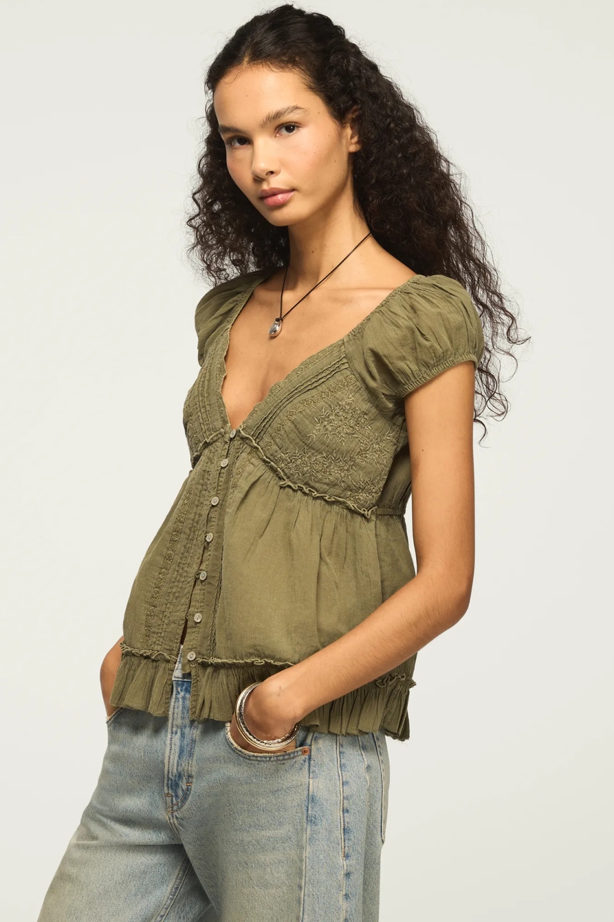 V NECK BABYDOLL TOP, image 4