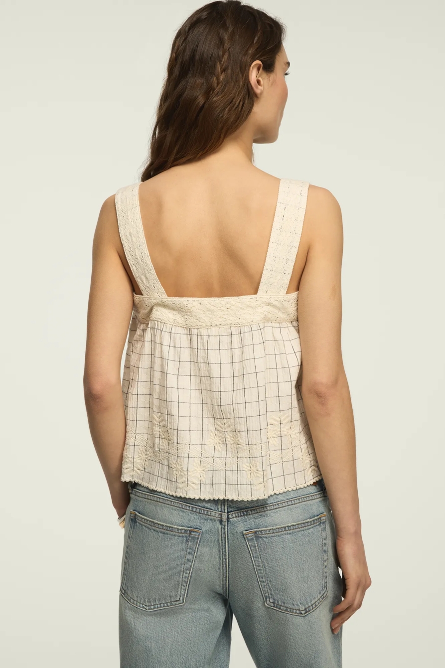 CHECK EMBROIDERED SWING TANK, image 3