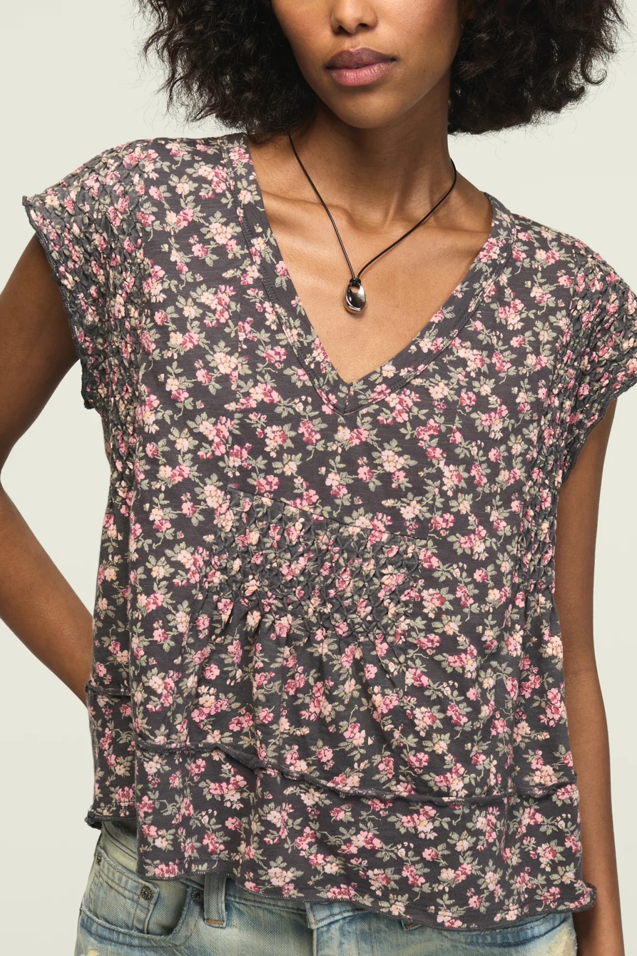SMOCKED DOLMAN SWING TEE, image 2