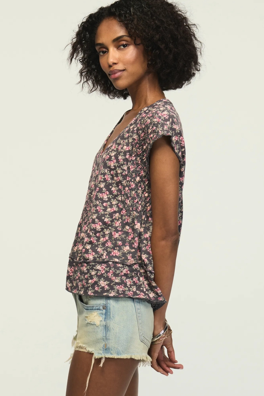 SMOCKED DOLMAN SWING TEE, image 4
