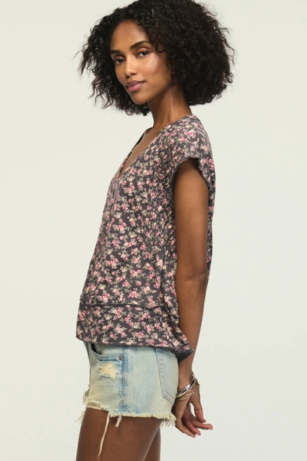 SMOCKED DOLMAN SWING TEE, image 4