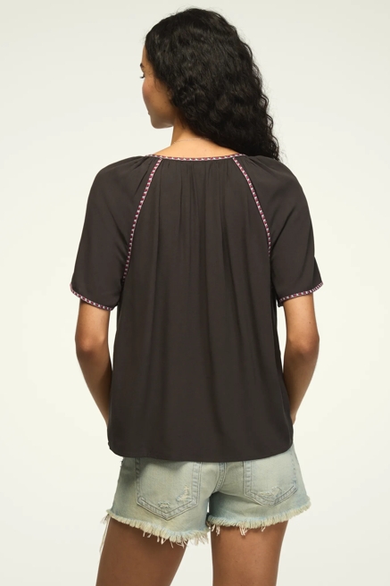SHORT SLEEVE EMBROIDERED PEASANT, image 3