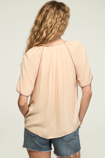 SHORT SLEEVE EMBROIDERED PEASANT, image 3