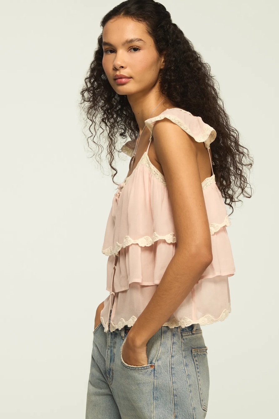 LACE TRIMMED FLUTTER TANK, image 4