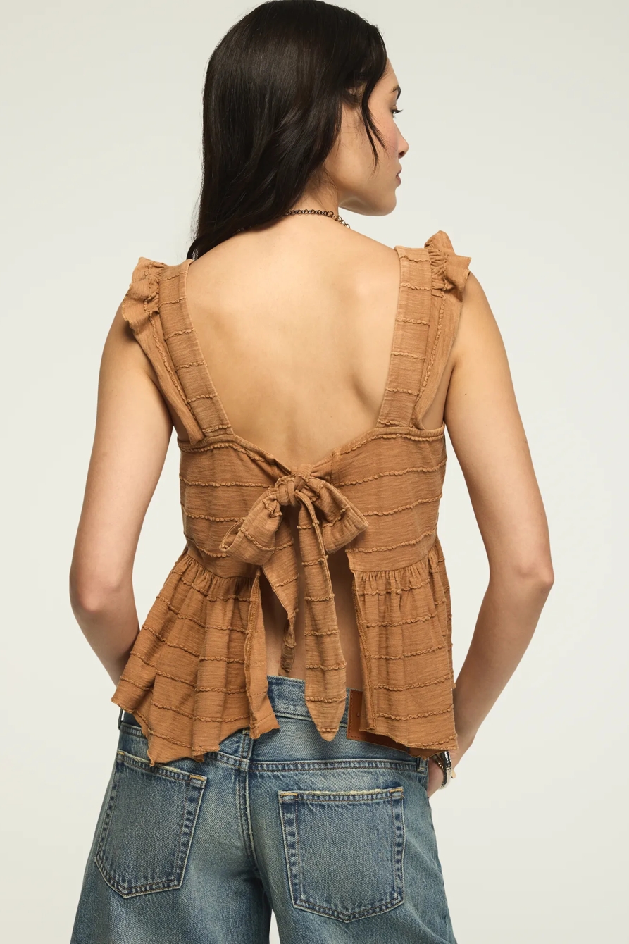 EMBROIDERED FLUTTER PEPLUM TOP, image 3
