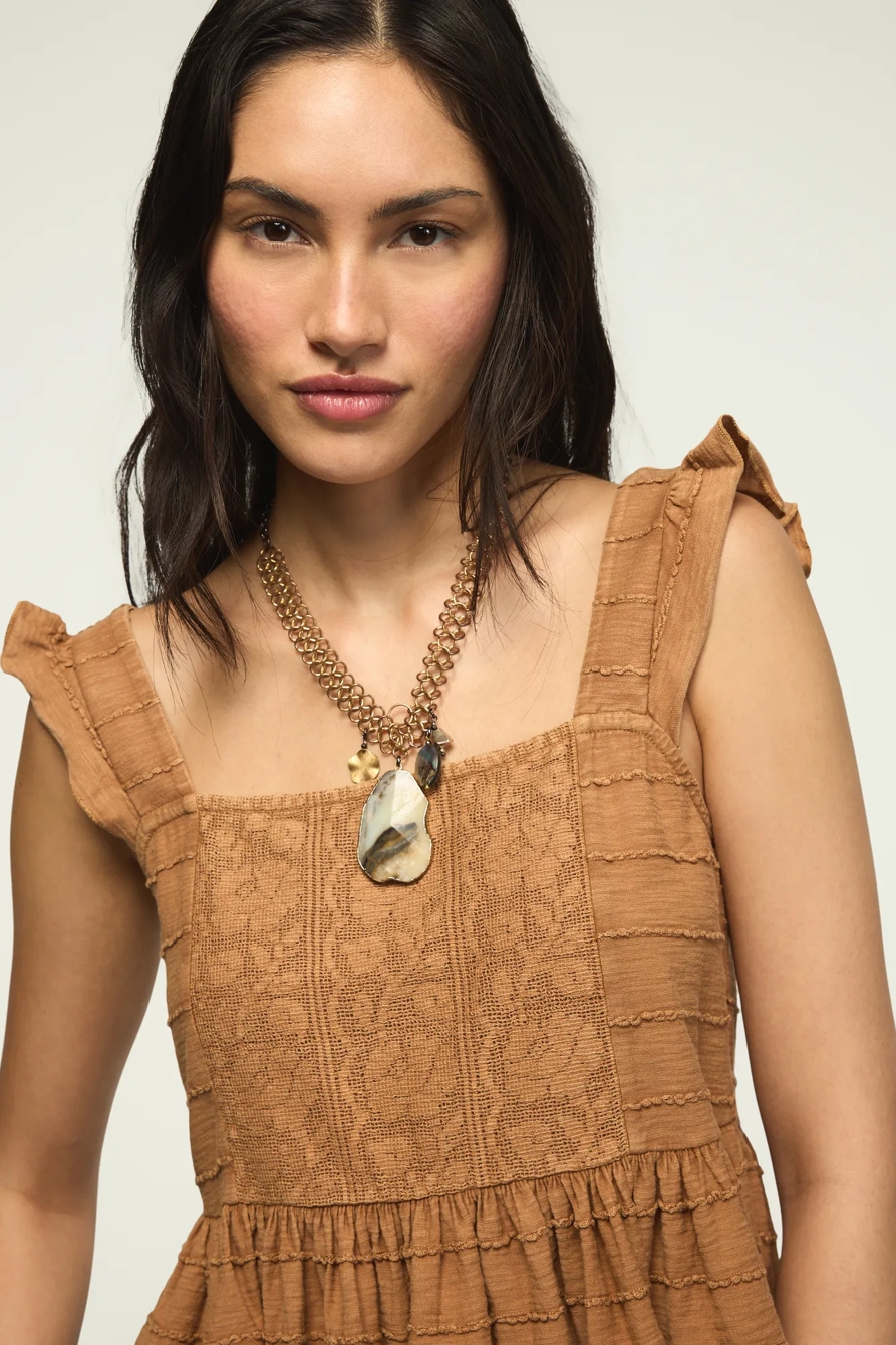 EMBROIDERED FLUTTER PEPLUM TOP, image 5