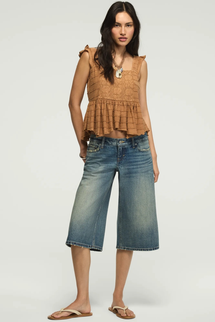 EMBROIDERED FLUTTER PEPLUM TOP, image 6