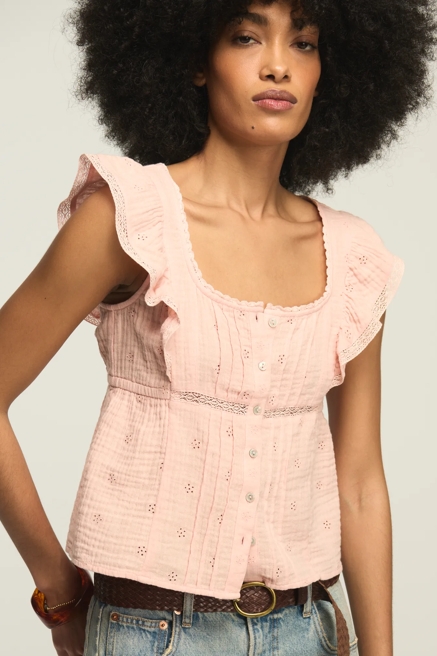 GAUZE BABYDOLL TOP, image 1
