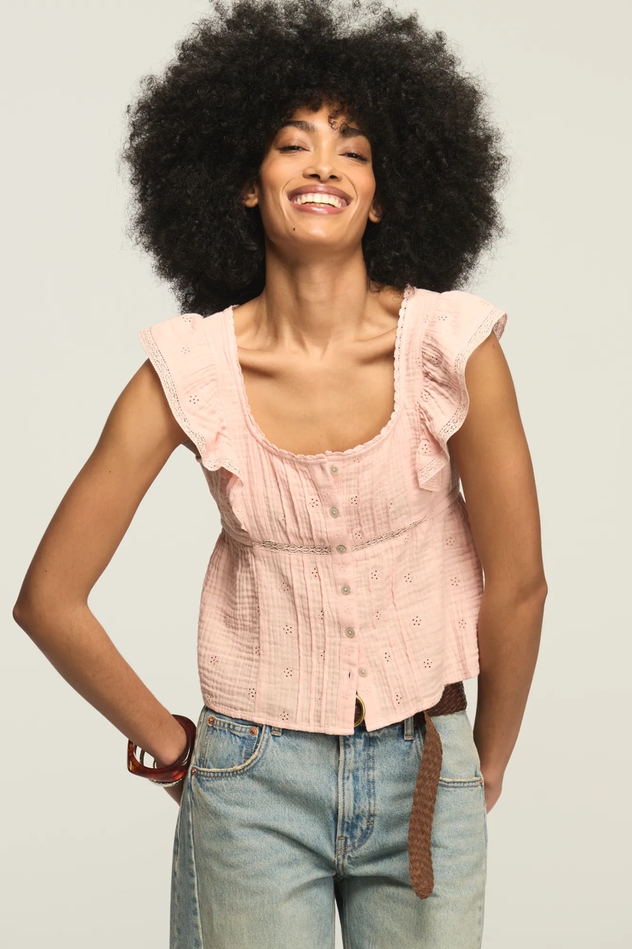 GAUZE BABYDOLL TOP, image 2