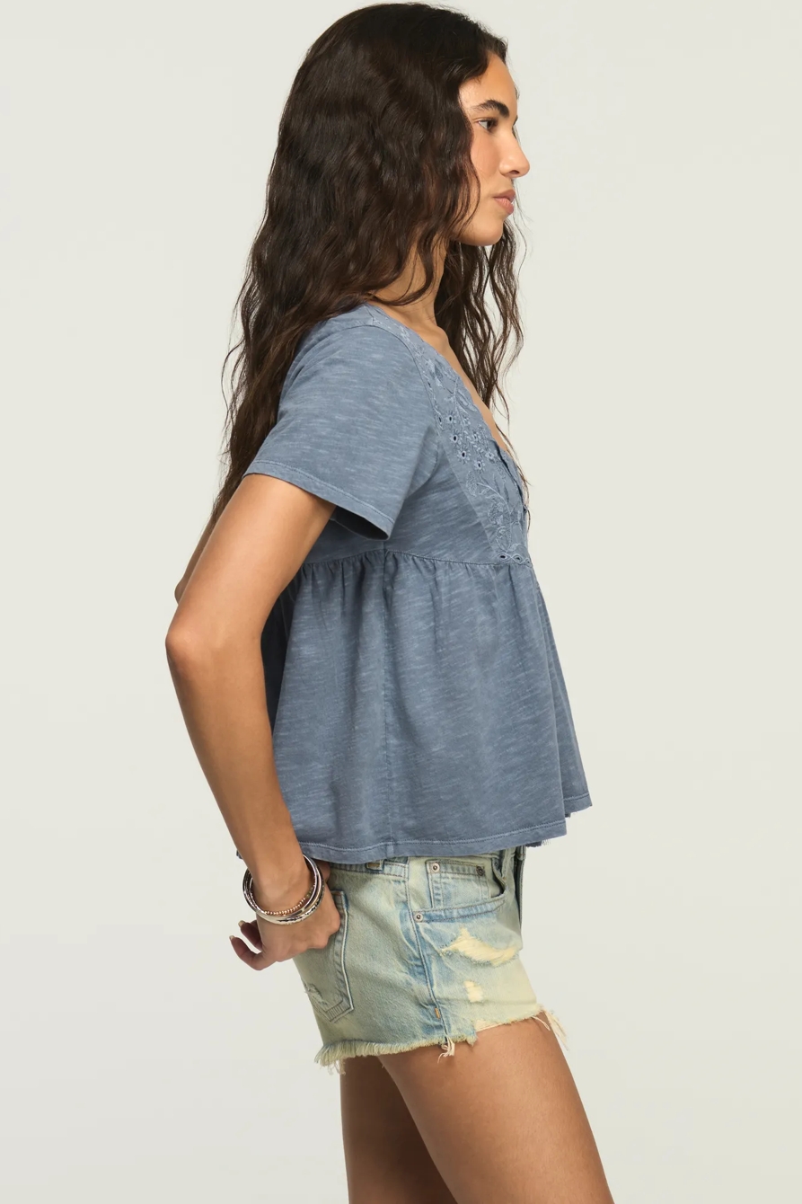 EMBROIDERED YOKE TASSLE TOP, image 4