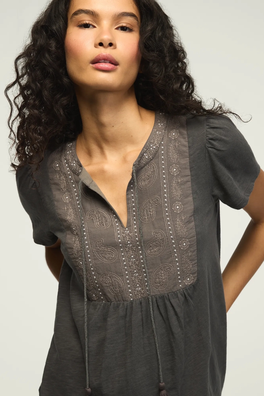 EMBROIDERED PEASANT TEE, image 2