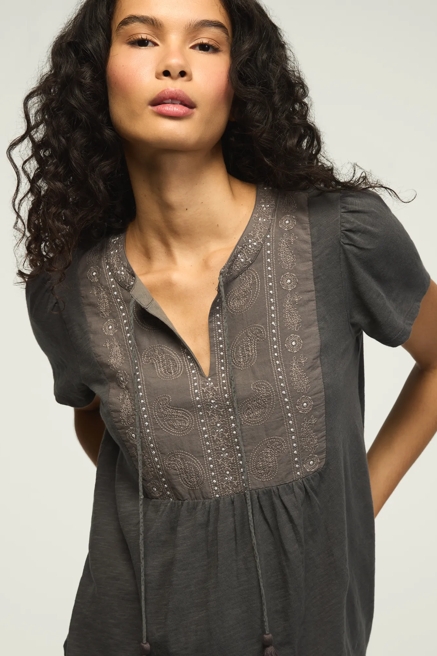 EMBROIDERED PEASANT TEE, image 2