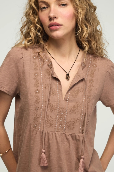 EMBROIDERED PEASANT TEE, image 2