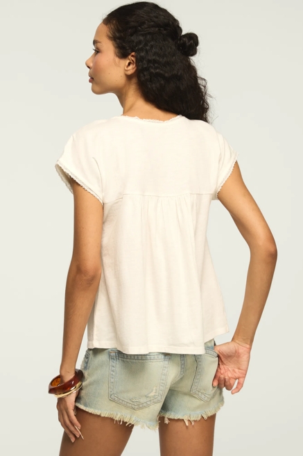 EMBROIDERED DOLMAN YOKE TOP, image 3