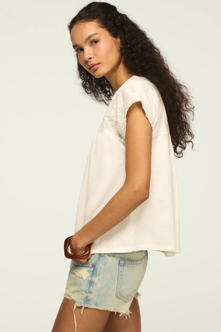 EMBROIDERED DOLMAN YOKE TOP, image 4