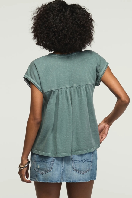 EMBROIDERED DOLMAN YOKE TOP, image 3