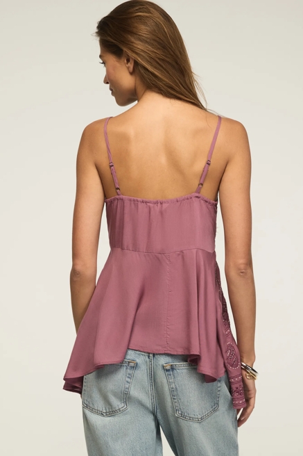 ALLOVER EMBROIDERED HANKY HEM TANK, image 3