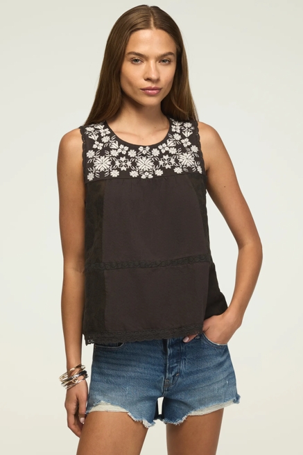 EMBROIDERED YOKE TANK, image 1