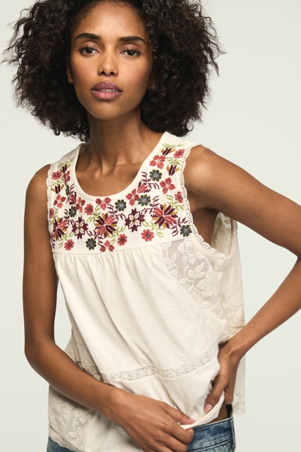 EMBROIDERED YOKE TANK, image 1
