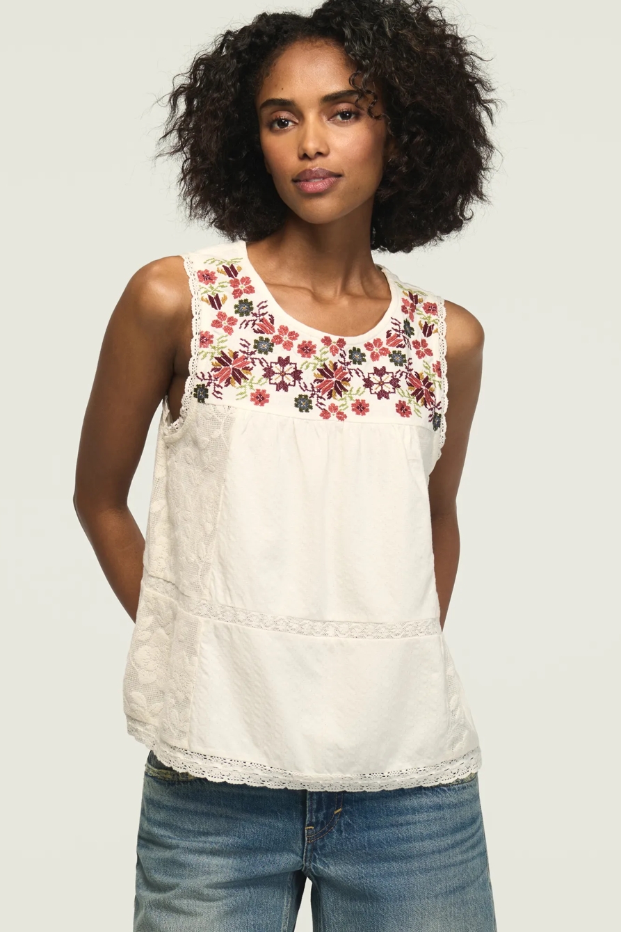 EMBROIDERED YOKE TANK, image 2