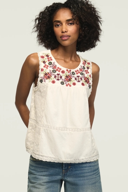 EMBROIDERED YOKE TANK, image 2