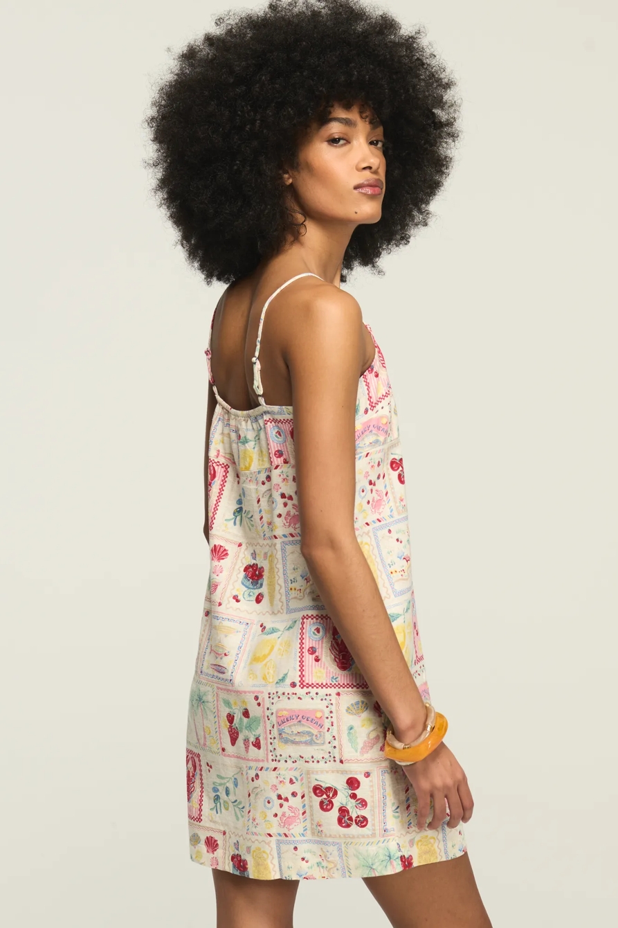 CONVERSATIONAL PRINT MINI SLIP MINI DRESS, image 3