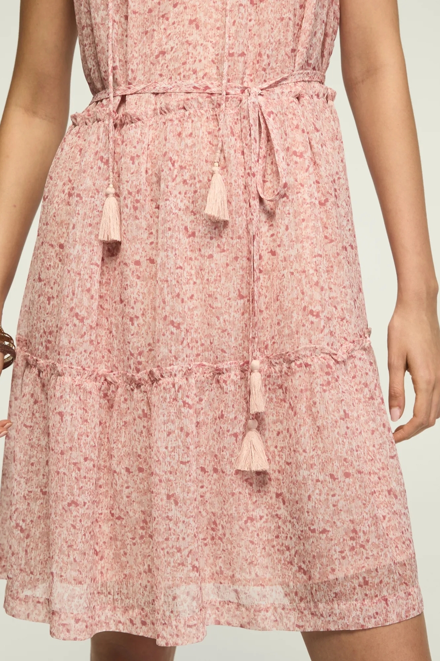 PRINTED EMBROIDERED YOKE MINI DRESS, image 5