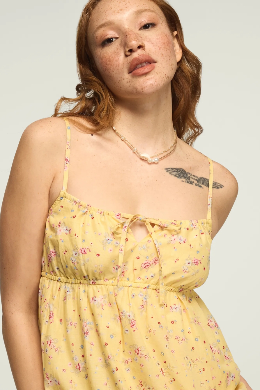 PRINTED EYELET TIERED MIDI DRESS, image 5