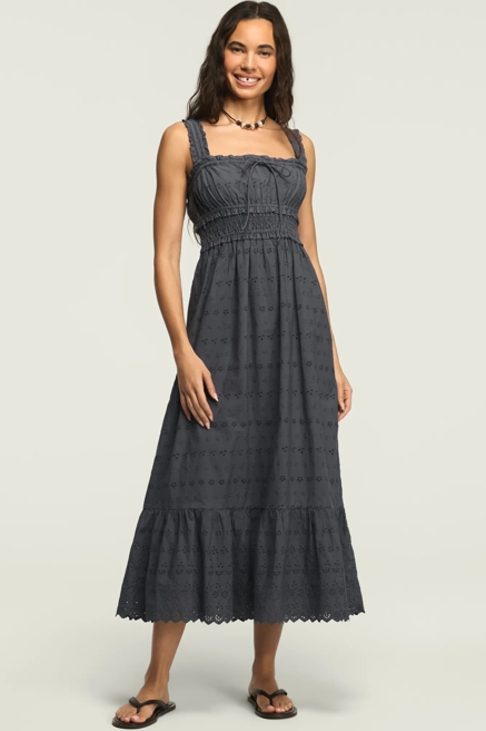 SCHIFFLEY SMOCKED WAIST MIDI DRESS, image 1