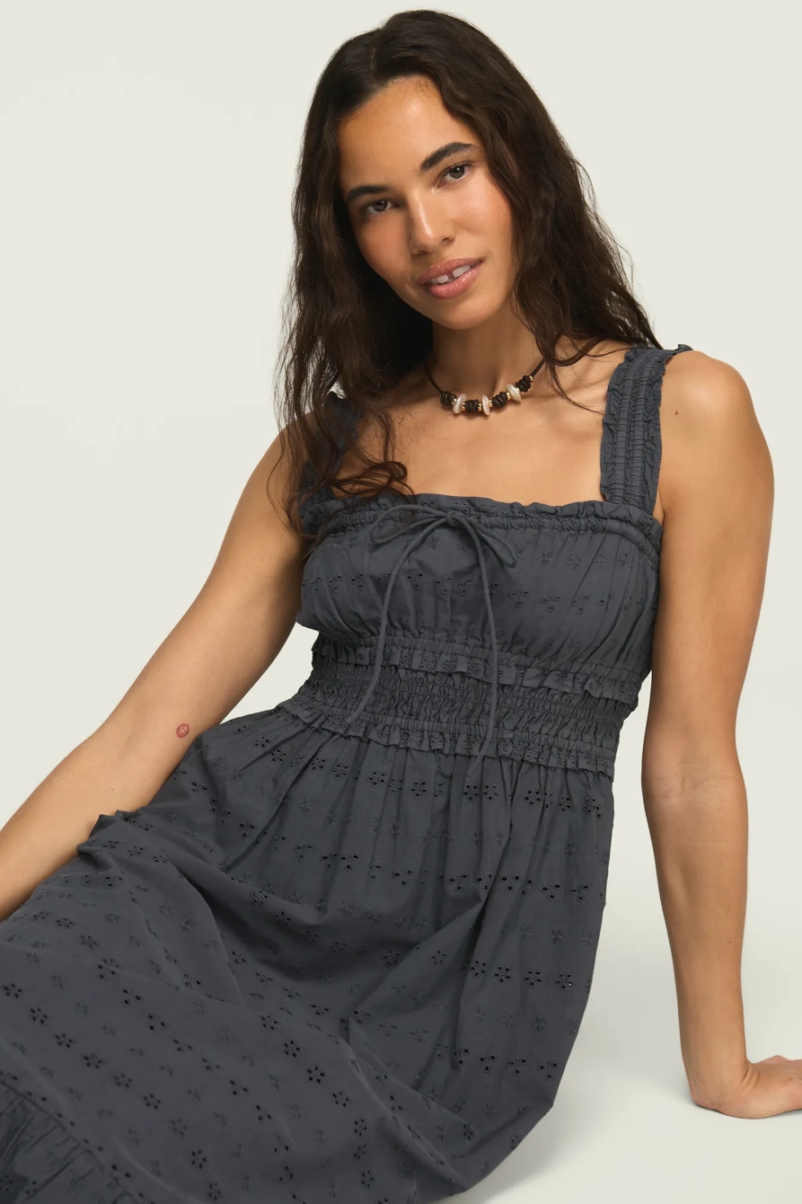SCHIFFLEY SMOCKED WAIST MIDI DRESS, image 2