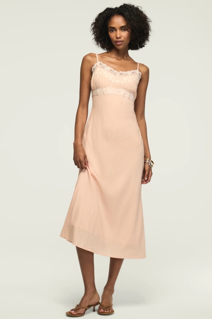 LACE TRIM MIDI DRESS, image 1